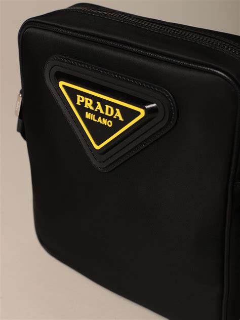 mens prada logo shoulder bag